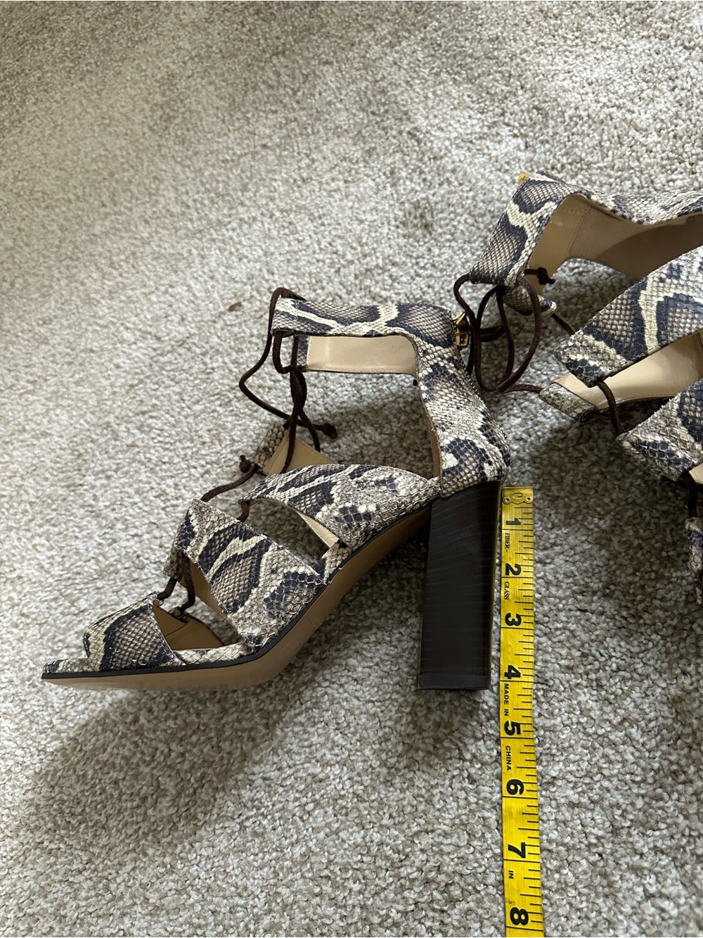 Banana Republic Python-Print Leather Block Heel Gladiator Sandals - Picture 10 of 11
